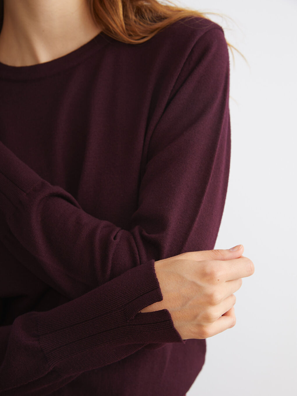 Mürdüm Bisiklet Yaka Kadın Triko Kazak-2