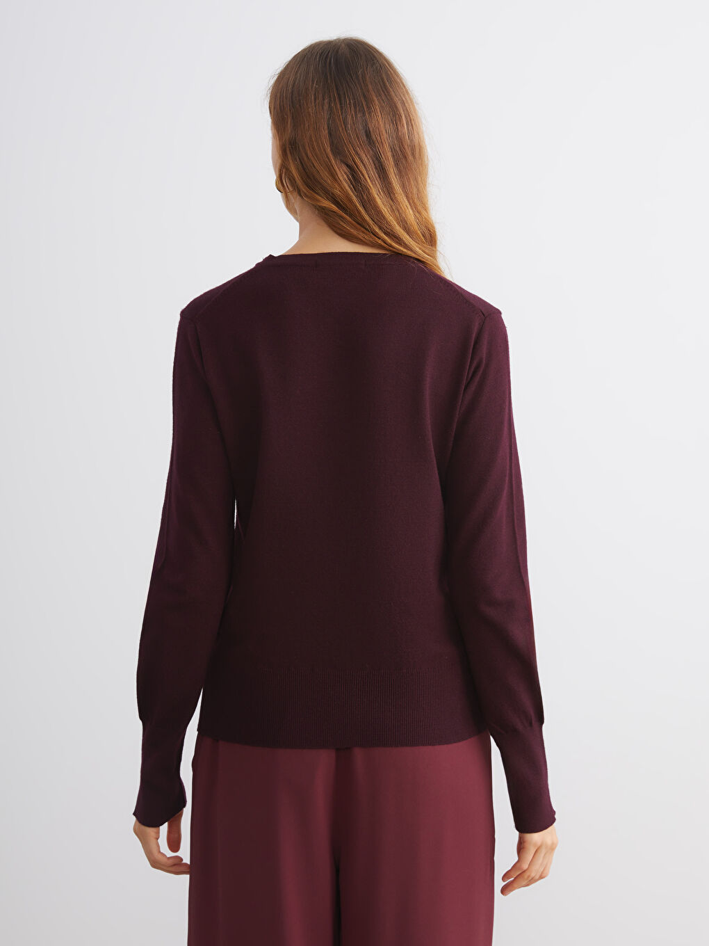 Mürdüm Bisiklet Yaka Kadın Triko Kazak-3