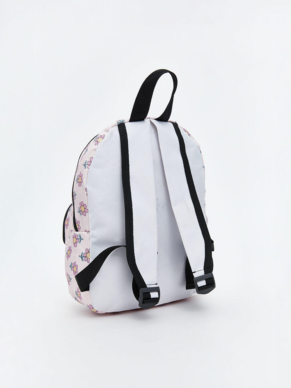 Pembe Çiçek Baskılı Kız Çocuk Sırt Çantası-1