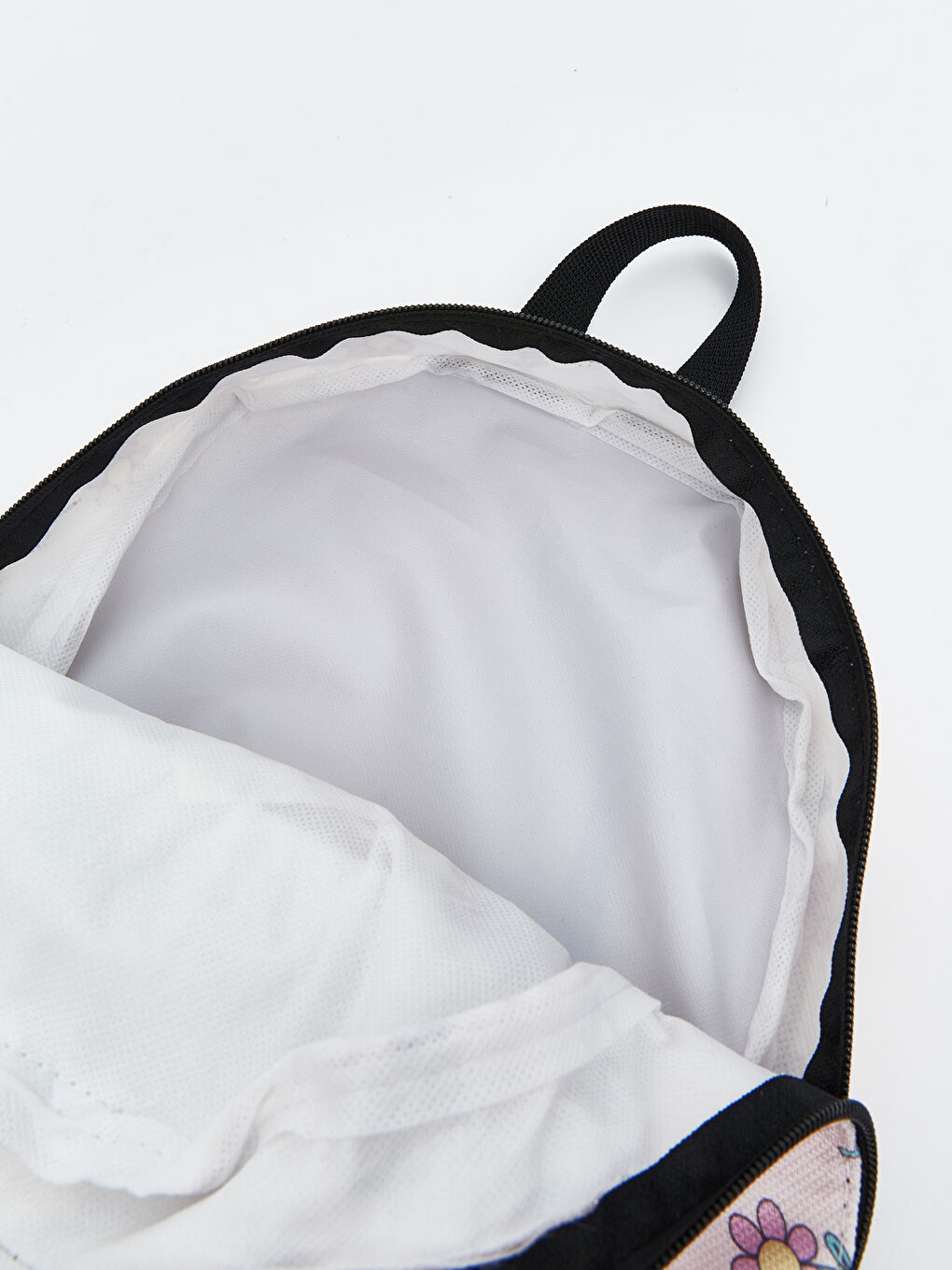 Pembe Çiçek Baskılı Kız Çocuk Sırt Çantası-3