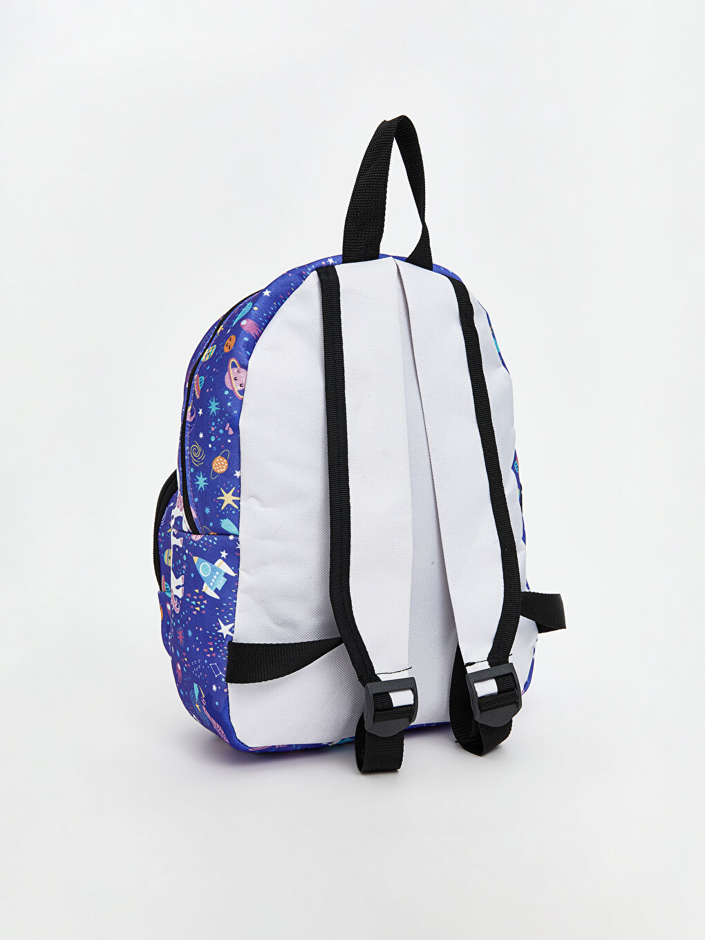 Mor Çiçek Baskılı Kız Çocuk Sırt Çantası-2