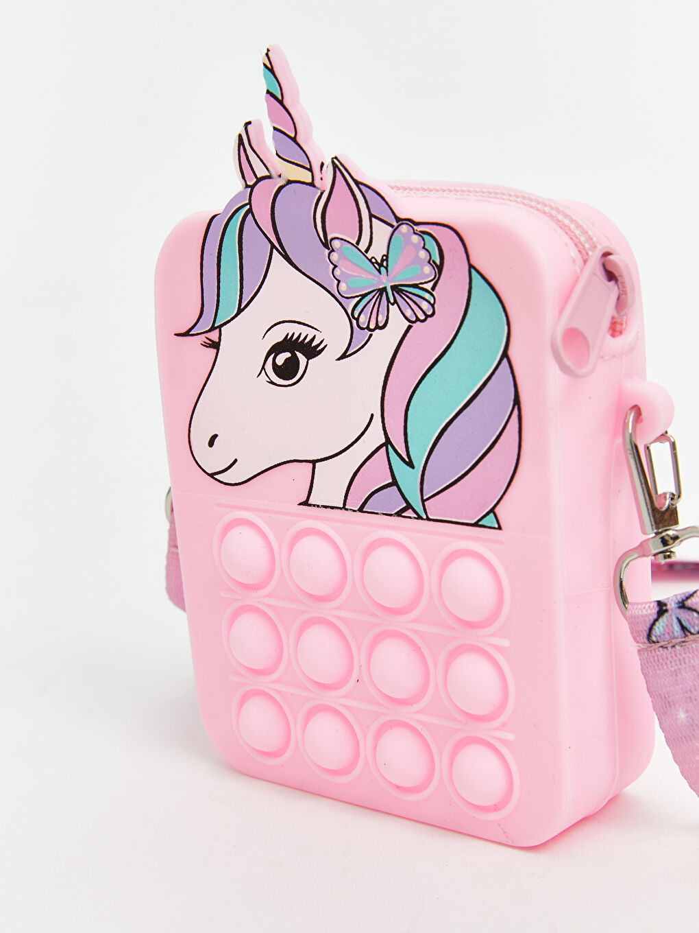 Pembe Baskılı Kız Çocuk Pop It Çapraz Çanta-1