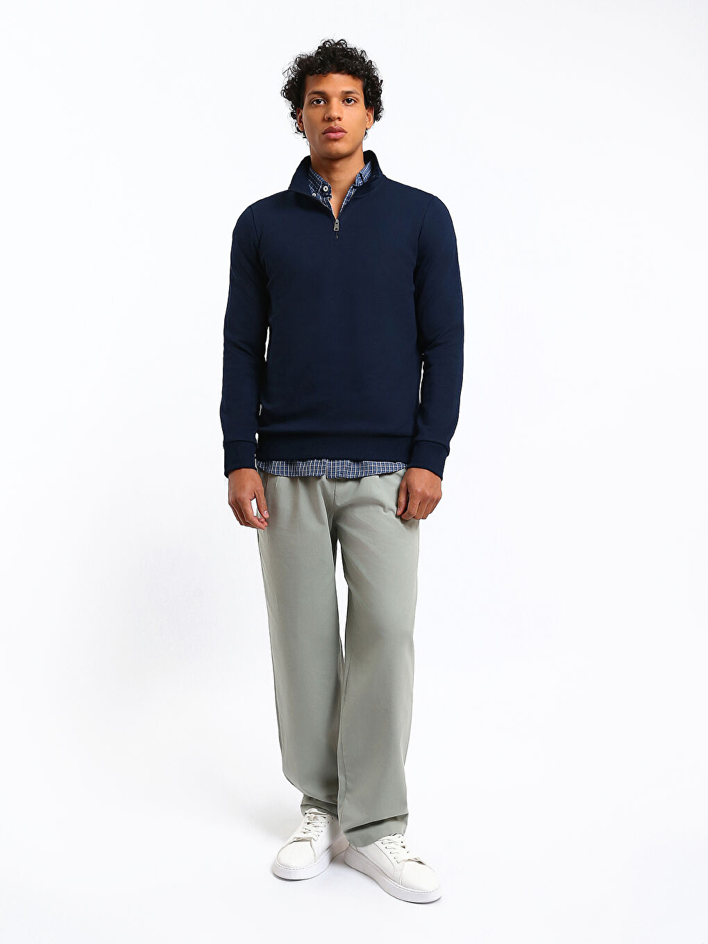 سويت شيرت ياقة قمع للرجال-1