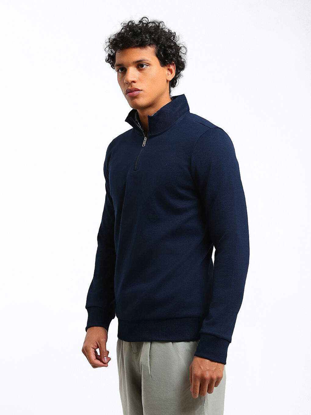 سويت شيرت ياقة قمع للرجال-3