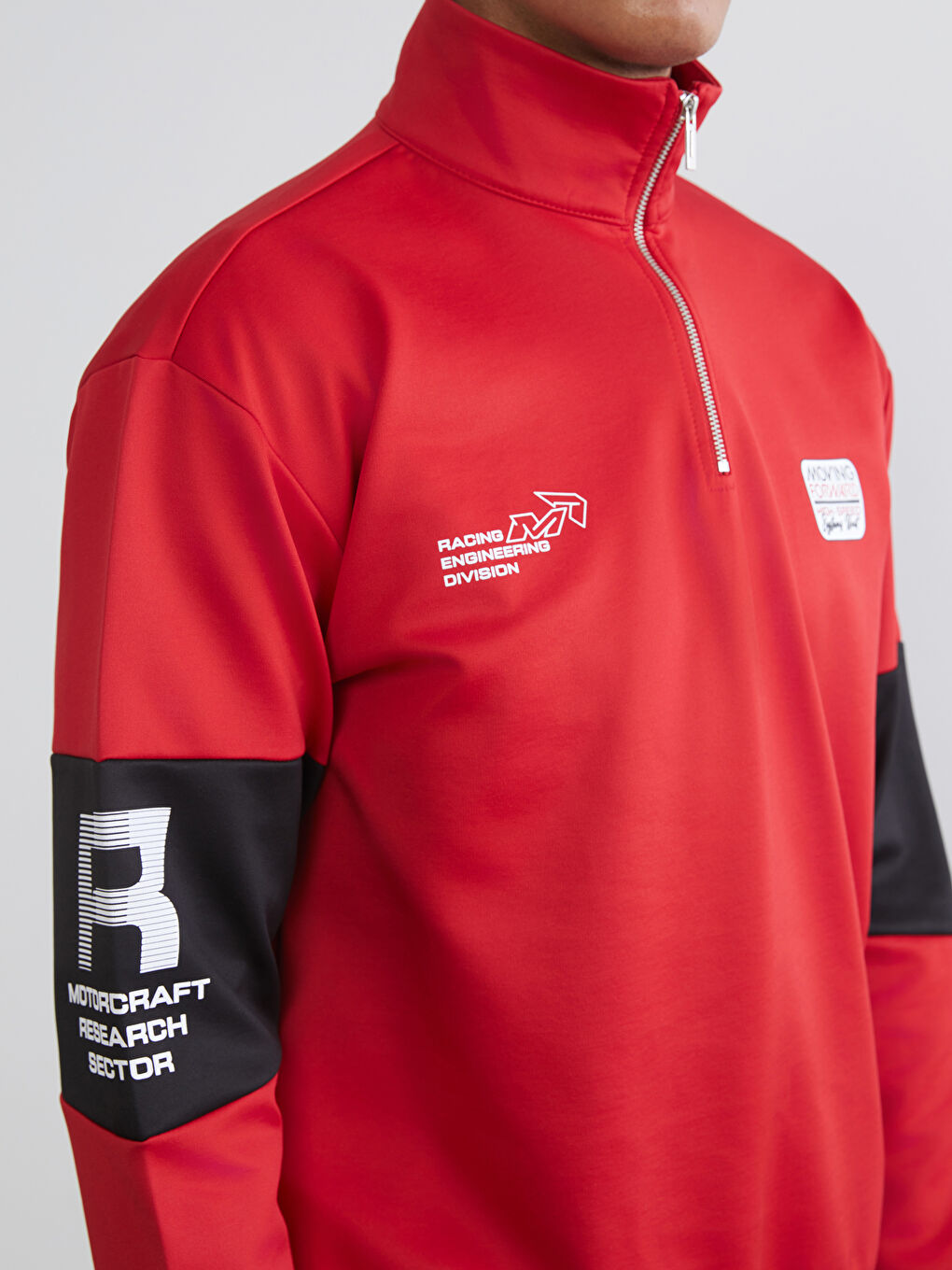 Funnel Neck Printed Men's Sweatshirt-2