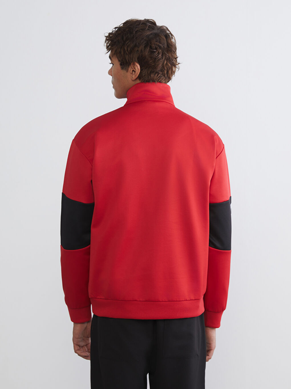 Funnel Neck Printed Men's Sweatshirt-3