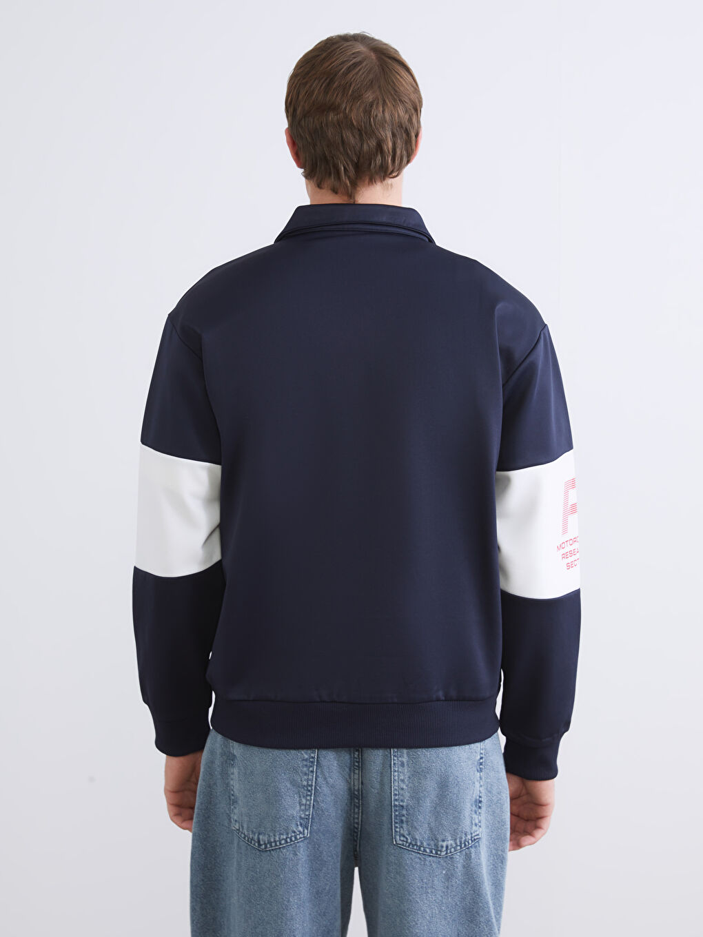 Funnel Neck Printed Men's Sweatshirt-3