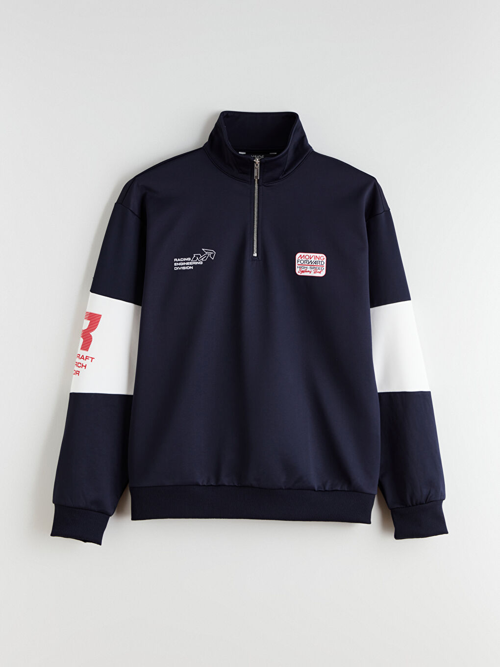 Funnel Neck Printed Men's Sweatshirt-4