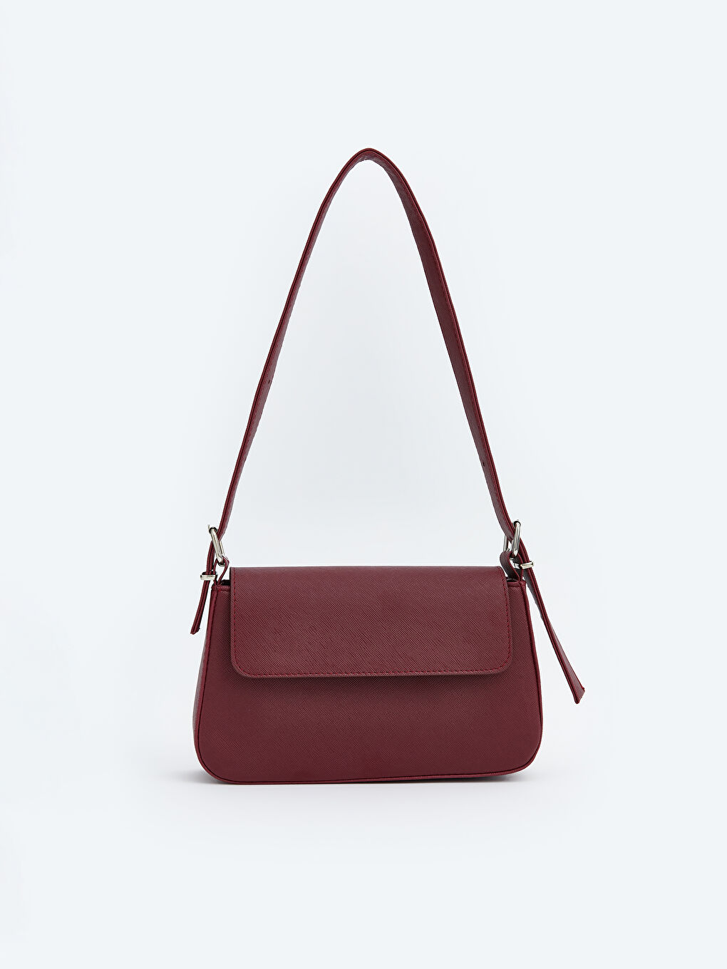 Bordo Deri Görünümlü Kadın Kol Çantası-1