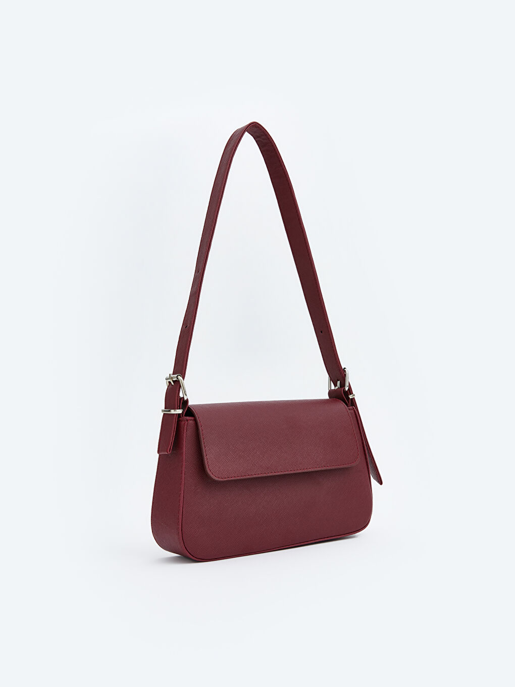 Bordo Deri Görünümlü Kadın Kol Çantası-2