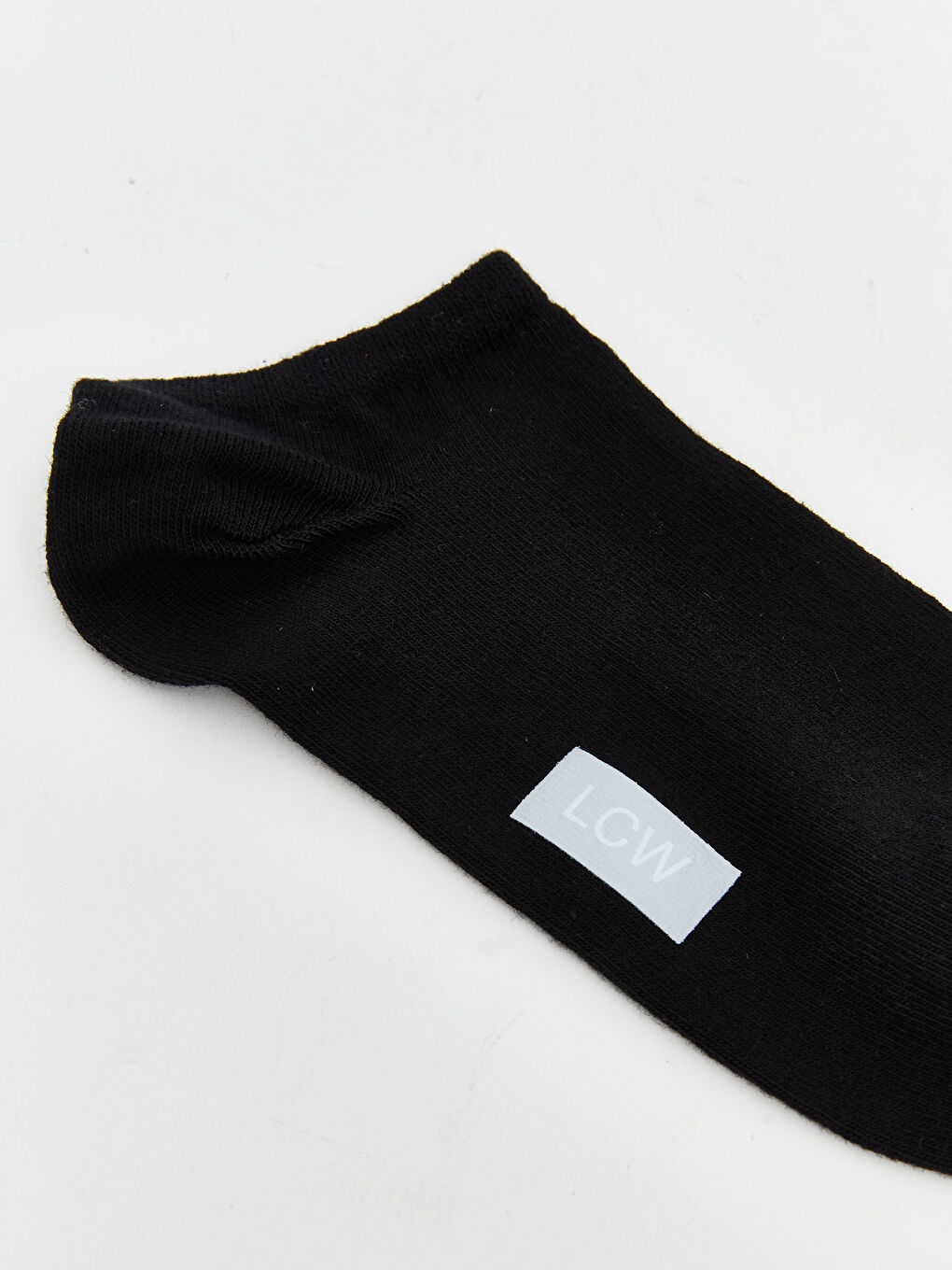 Siyah Kadın Düz Patik Çorap 3'lü-2
