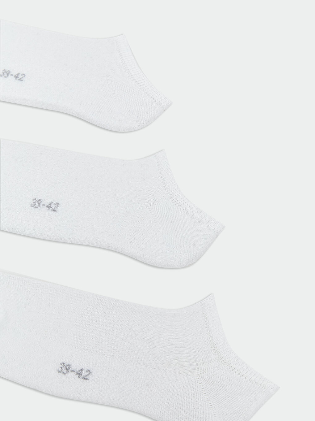 Beyaz Erkek Patik Çorap 3'lü-1