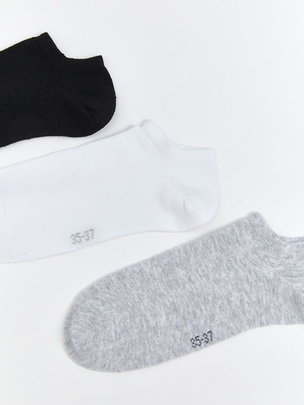 Women's Plain Sneaker Socks 3-Pack-1