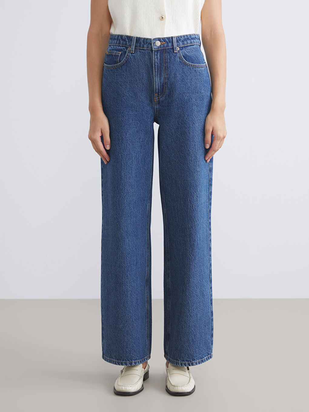 جينز نساء سروال واسع-1