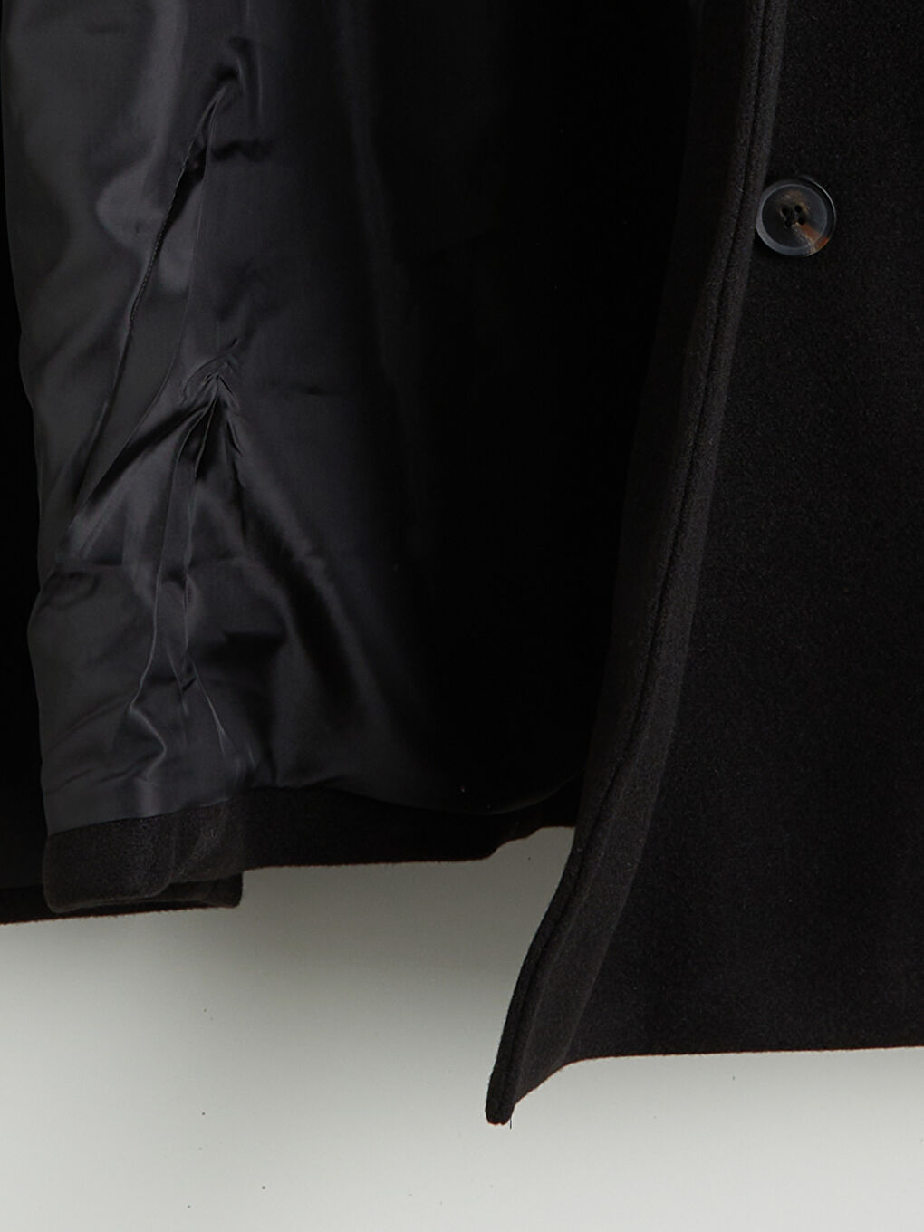 Siyah Standart Kalıp Erkek Kaşe Kaban-7