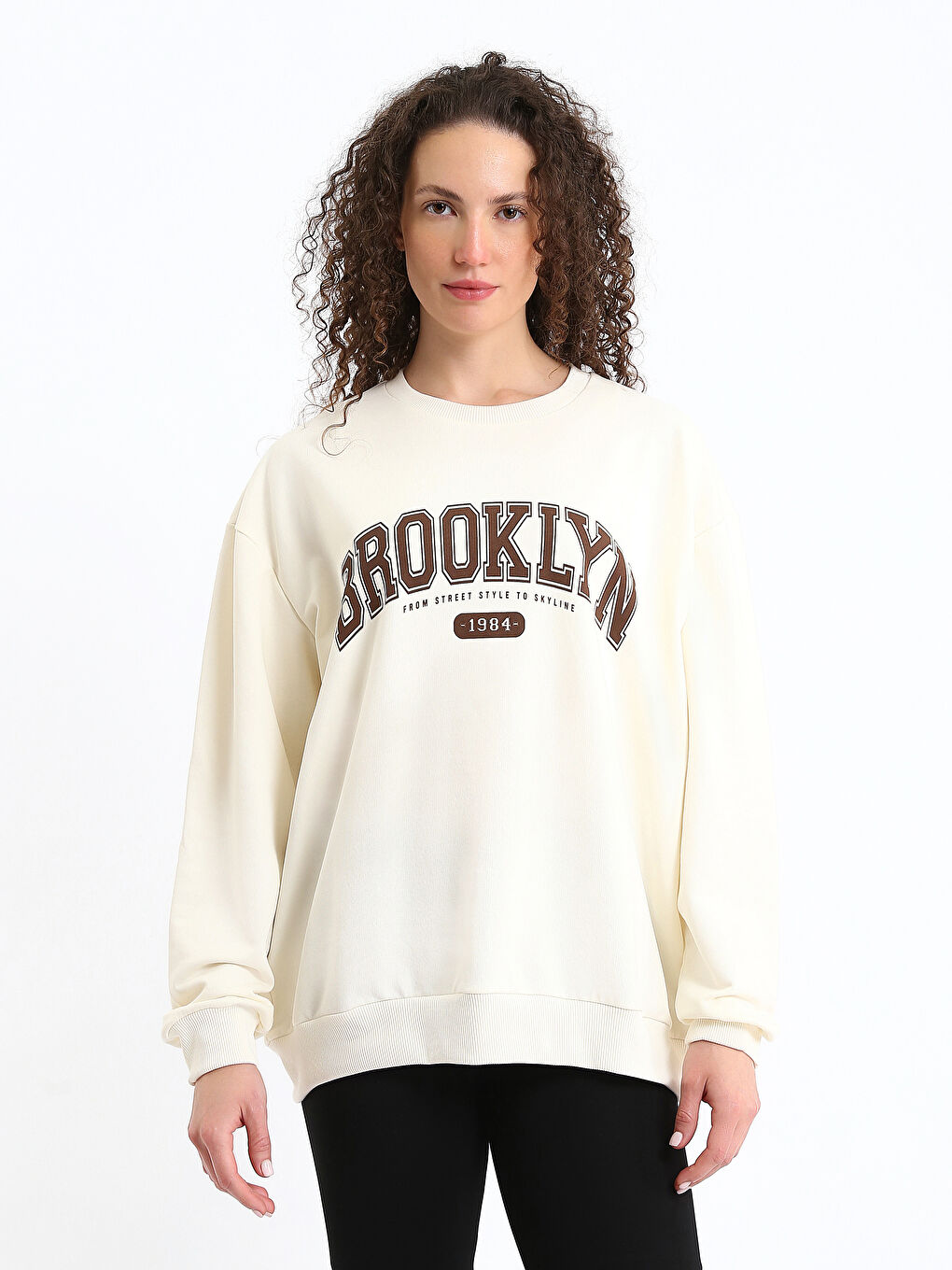 Crew Neck Brooklyn Printed Women's Sweatshirt