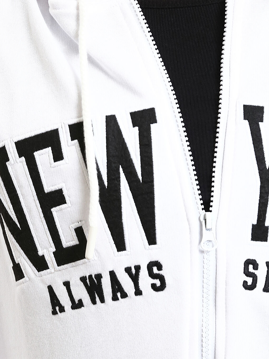 Hooded Printed Women's Thick Zip-Up Sweatshirt-2