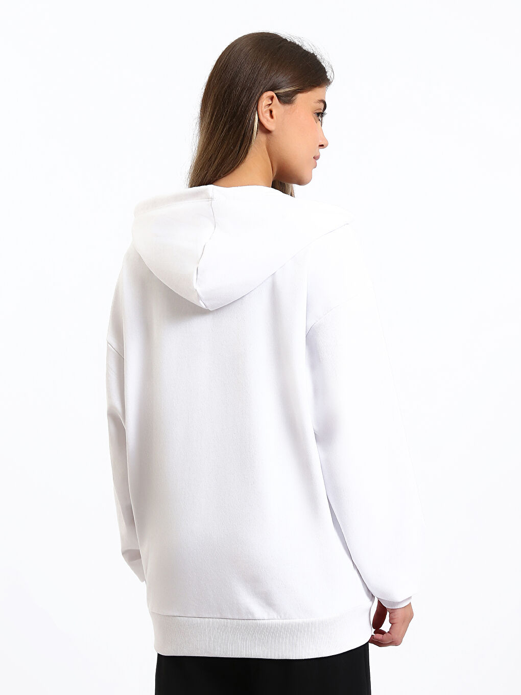 Hooded Printed Women's Thick Zip-Up Sweatshirt-4