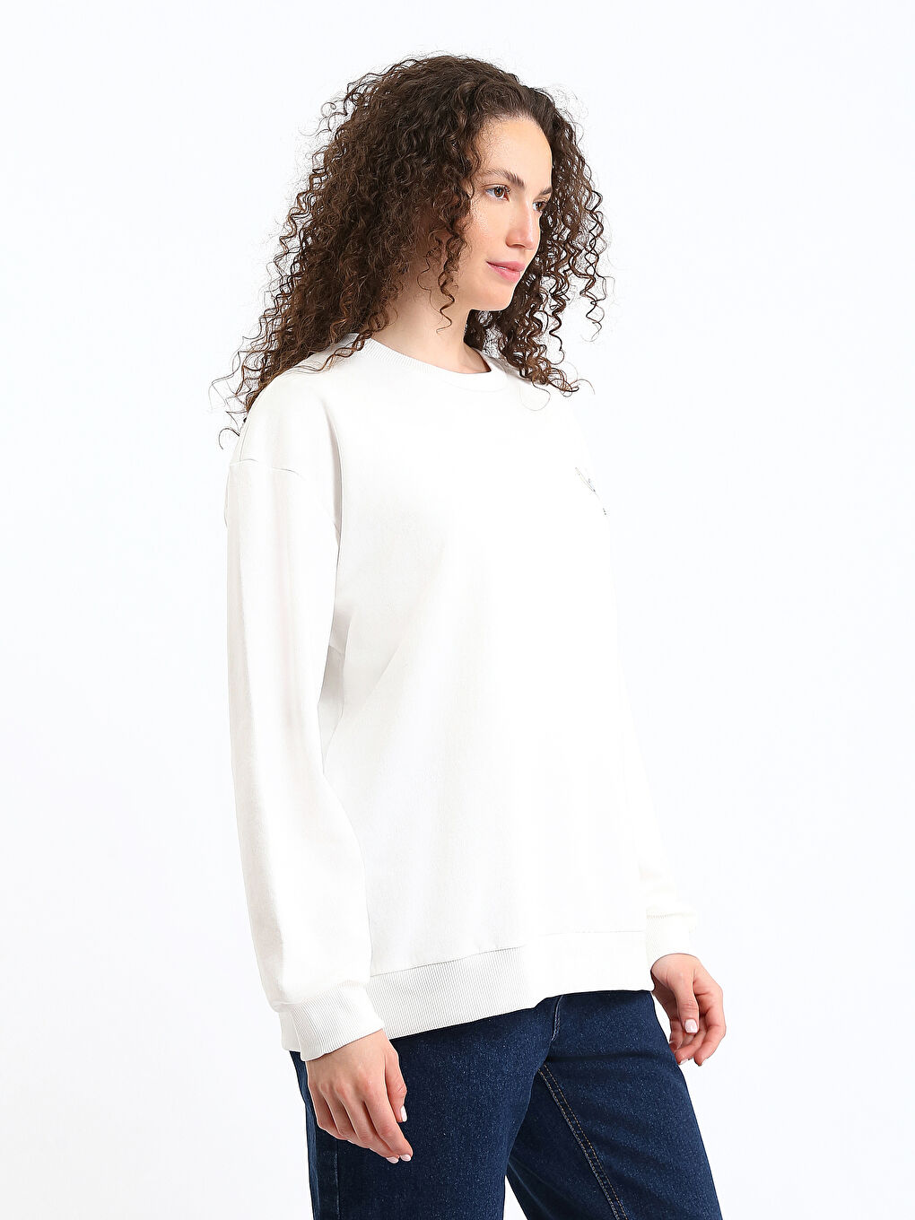 Lilo & Stitch Printed Oversize Women's Sweatshirt-3