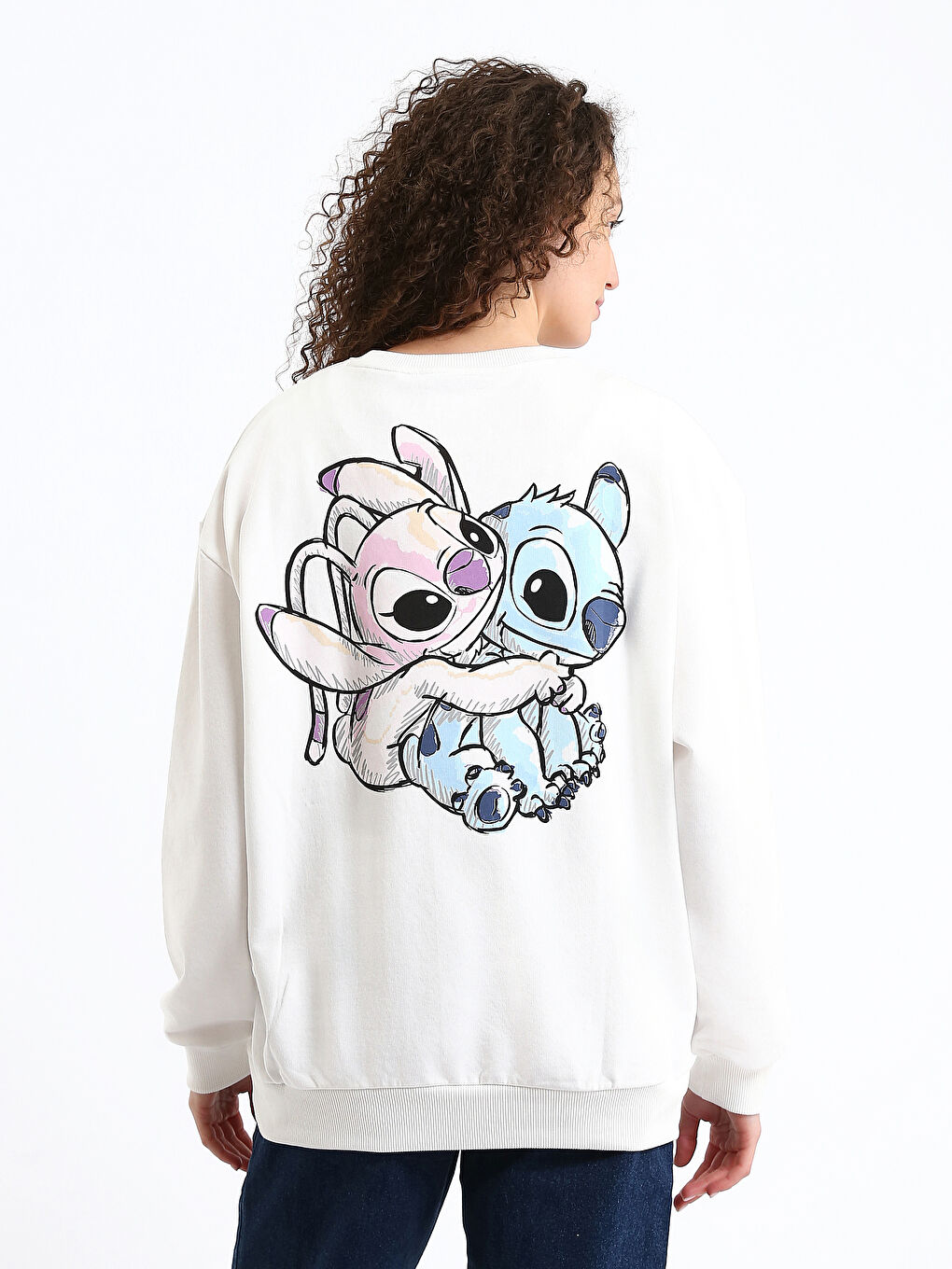 Lilo & Stitch Printed Oversize Women's Sweatshirt-4