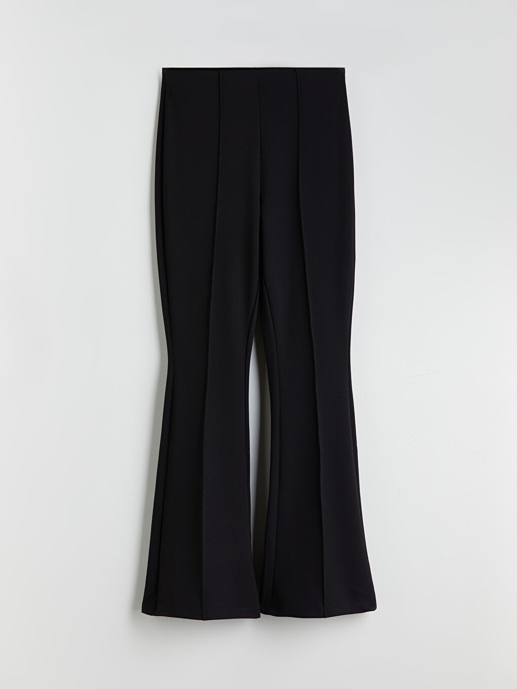 Siyah Dar Fit İspanyol Paça Kadın Pantolon-6