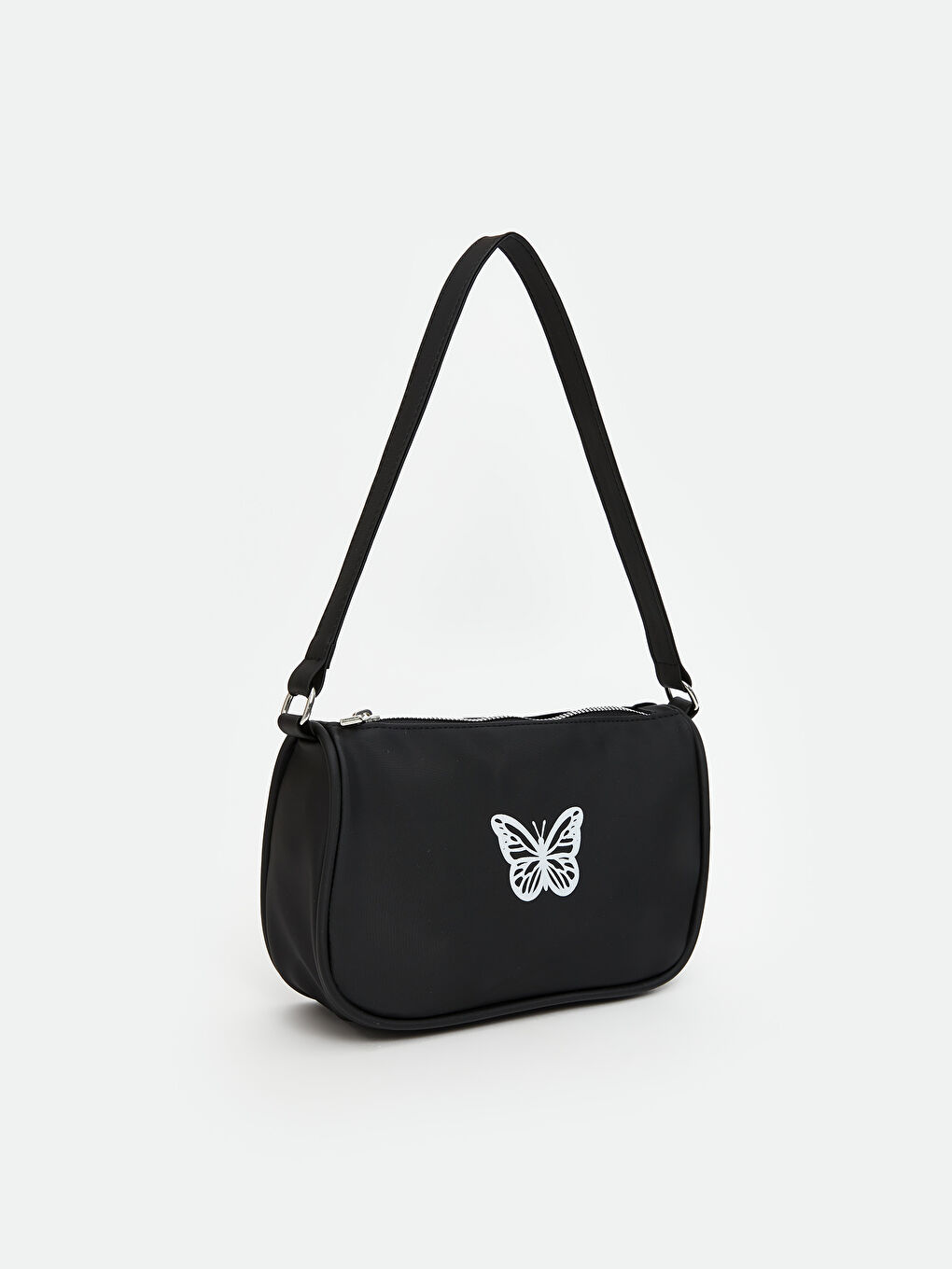 Siyah Kelebek Baskılı Kız Çocuk Kol Çantası-1