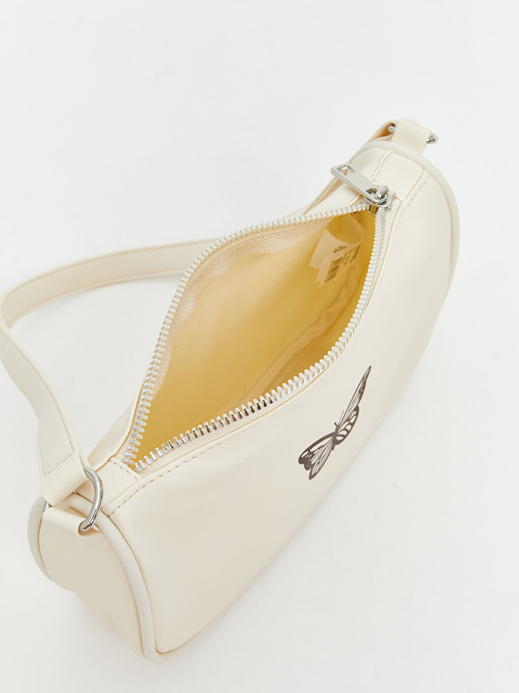 Ekru Kelebek Baskılı Kız Çocuk Kol Çantası-4