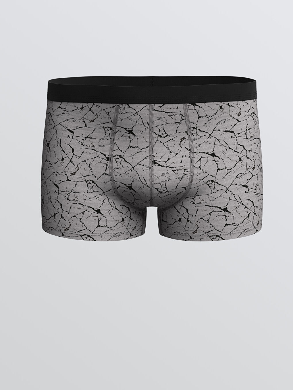 Gri Standart Kalıp Pamuklu Esnek Erkek Boxer 3'lü-2