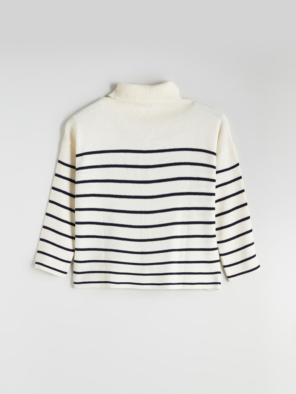 Polo Collar Striped Oversize Women's Knitwear Sweater-6