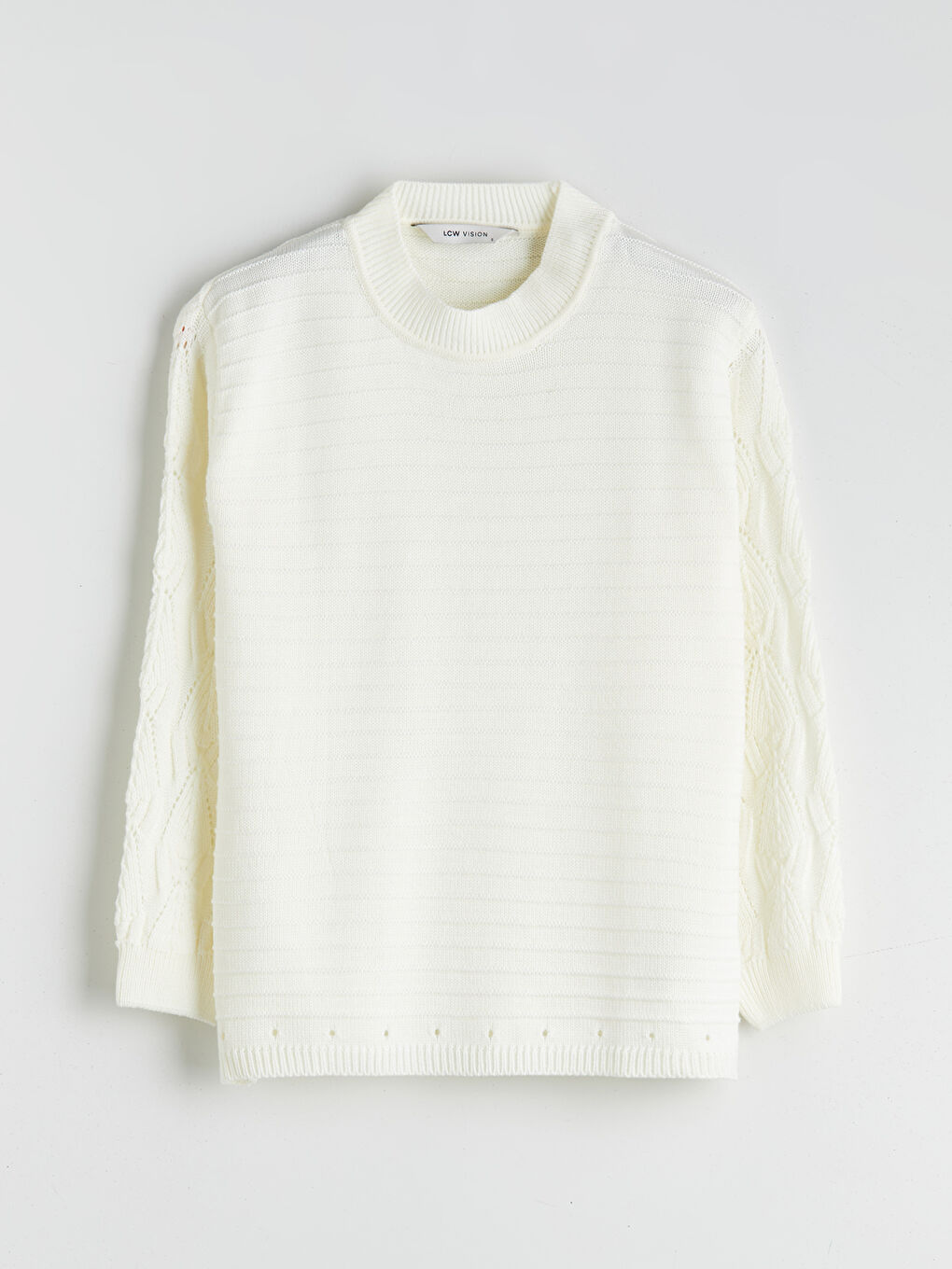 Crew Neck Hole-Knitted Women's Knitwear Sweater-4