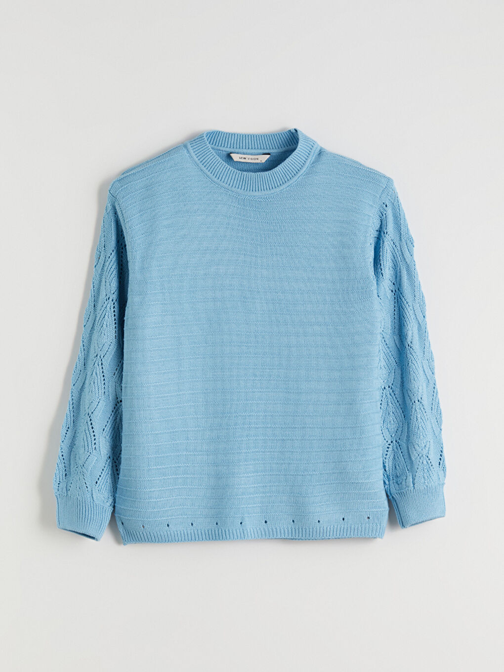 Crew Neck Hole-Knitted Women's Knitwear Sweater-4