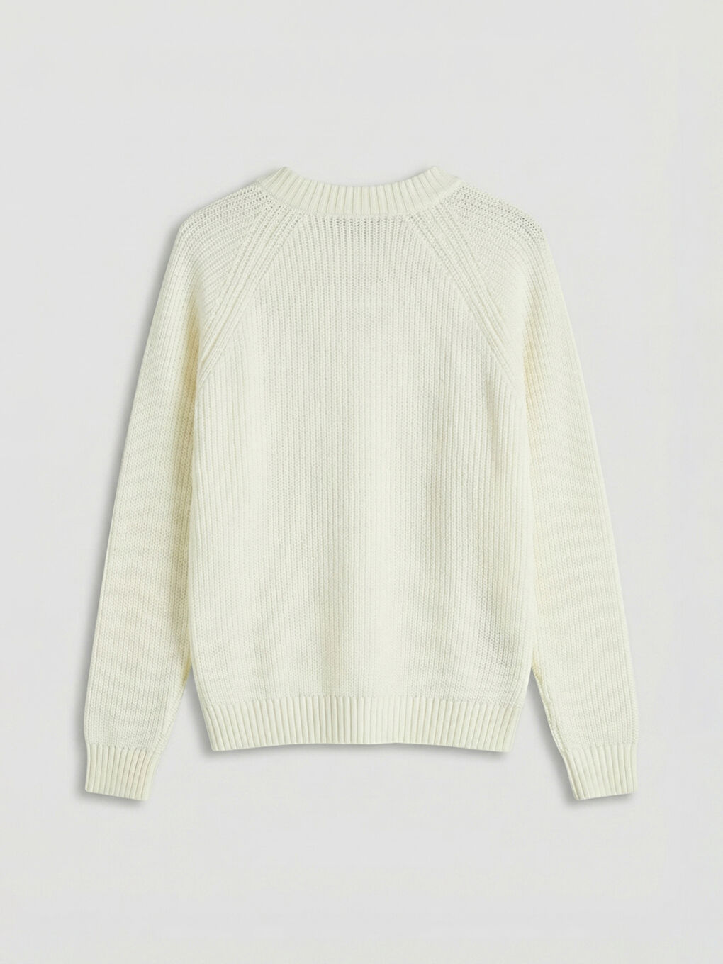 Ekru Bisiklet Yaka Kadın Triko Kazak	-1