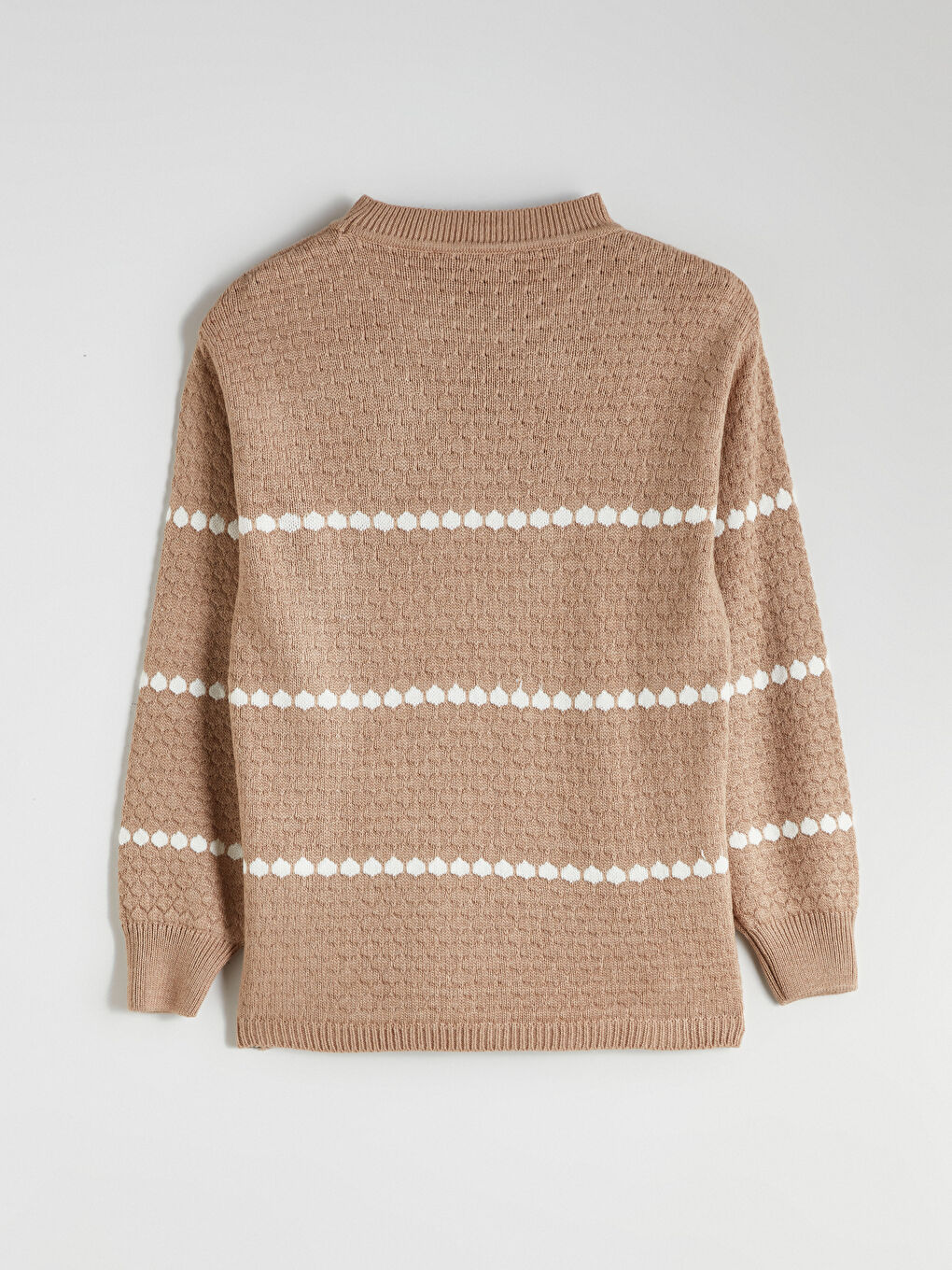 Džemper od trikotaže sa okruglim izrezom i uzorkom za žene-5