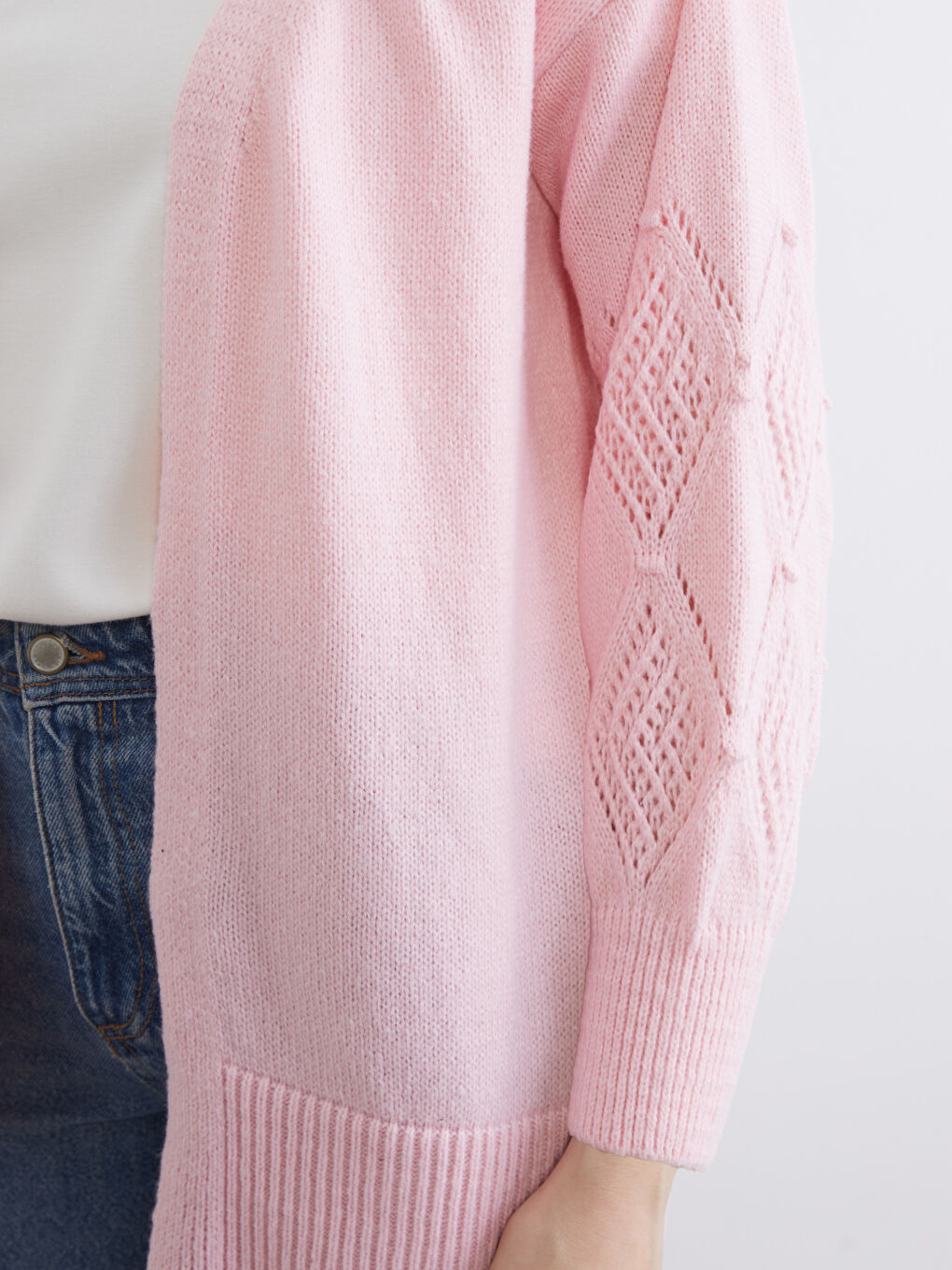 سترة من صوف وردى نساء-2