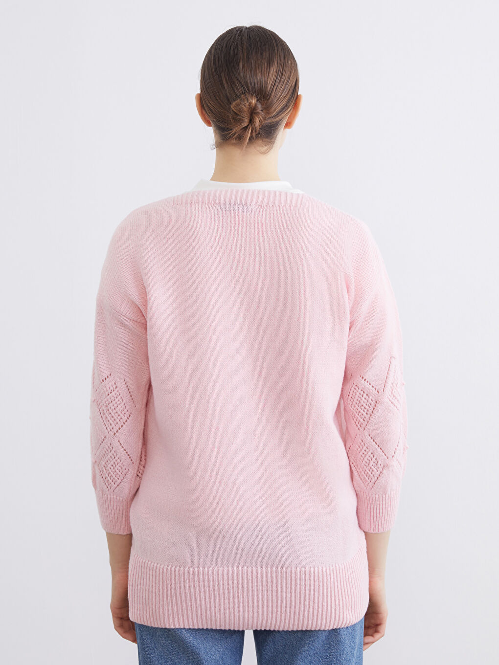 سترة من صوف وردى نساء-3