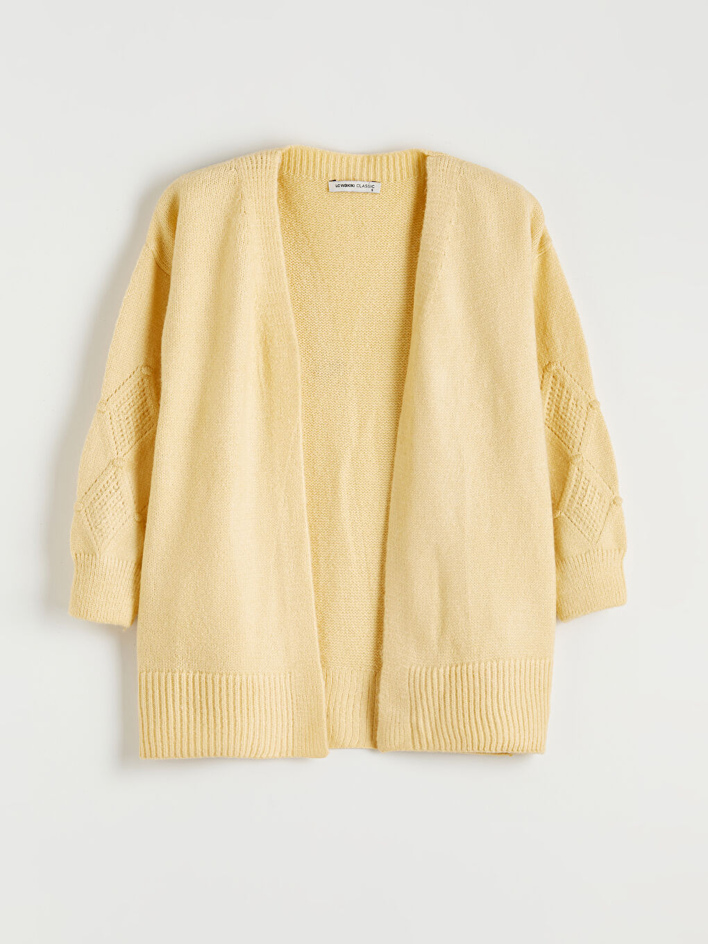 Shawl Collar Openwork Knit Cardigan-4