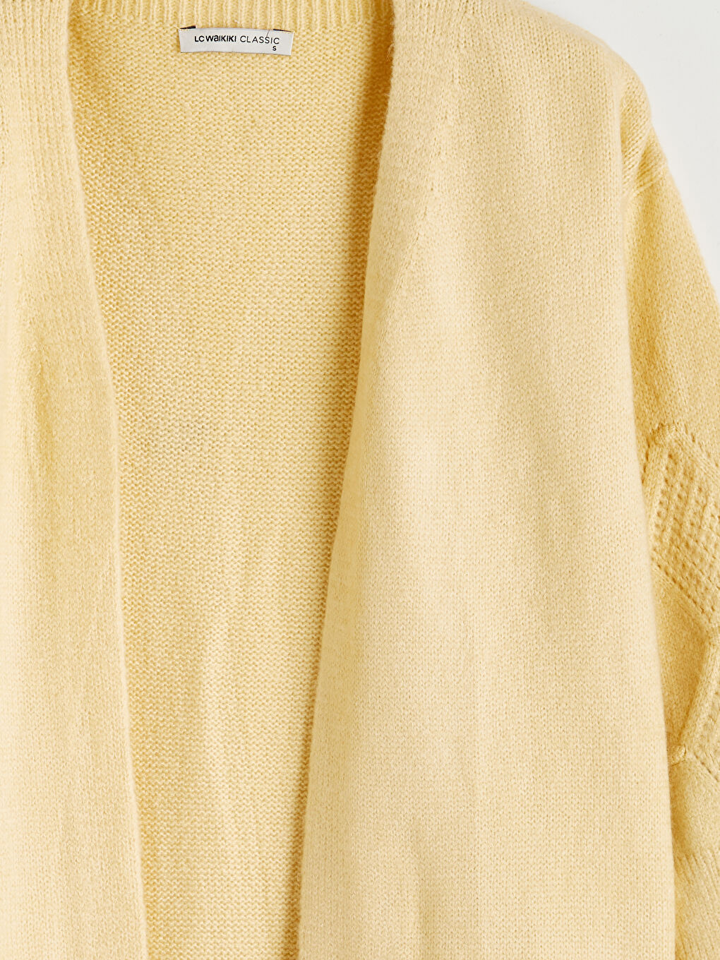 Shawl Collar Openwork Knit Cardigan-5