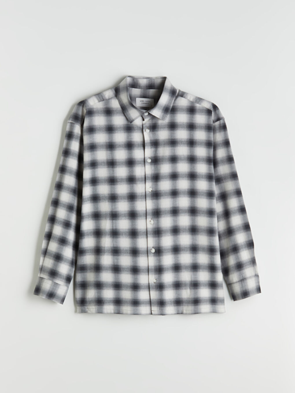 Relaxed Fit Long Sleeve Plaid Men's Flannel Shirt-4