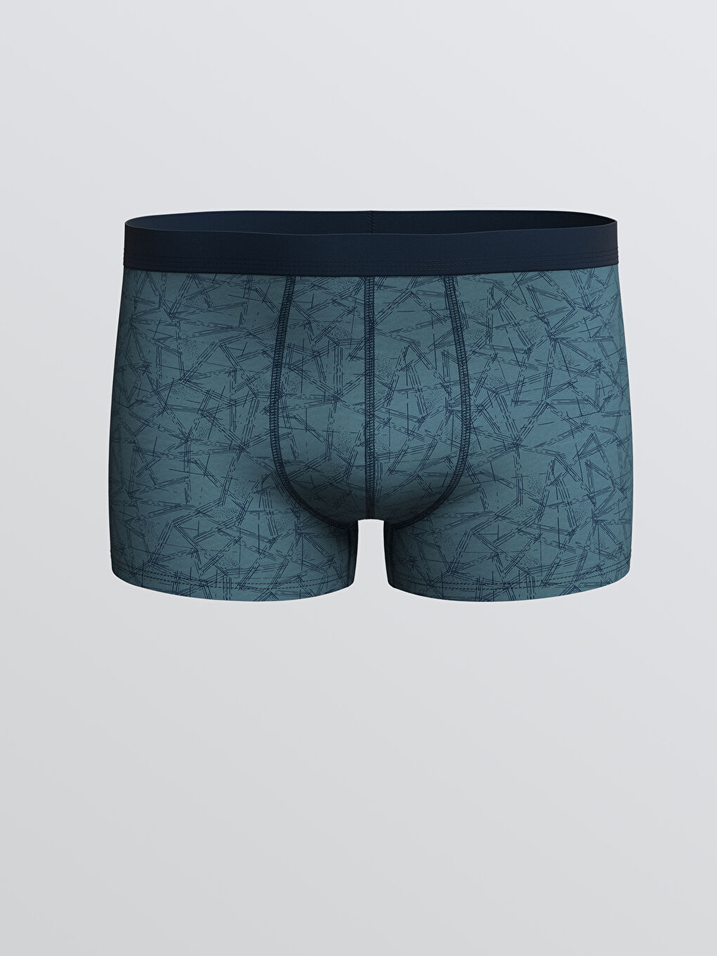 سراويل بوكسر قطن مطاطي بقصة عادية للرجال - ٣ قطع-1