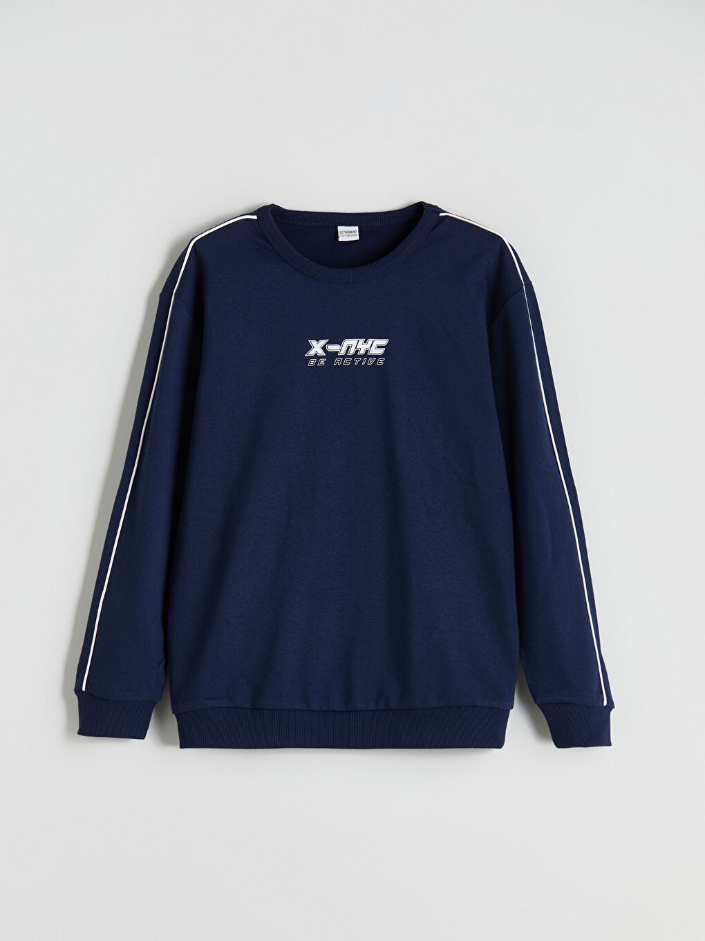 Lacivert Bisiklet Yaka Erkek Çocuk Sweatshirt