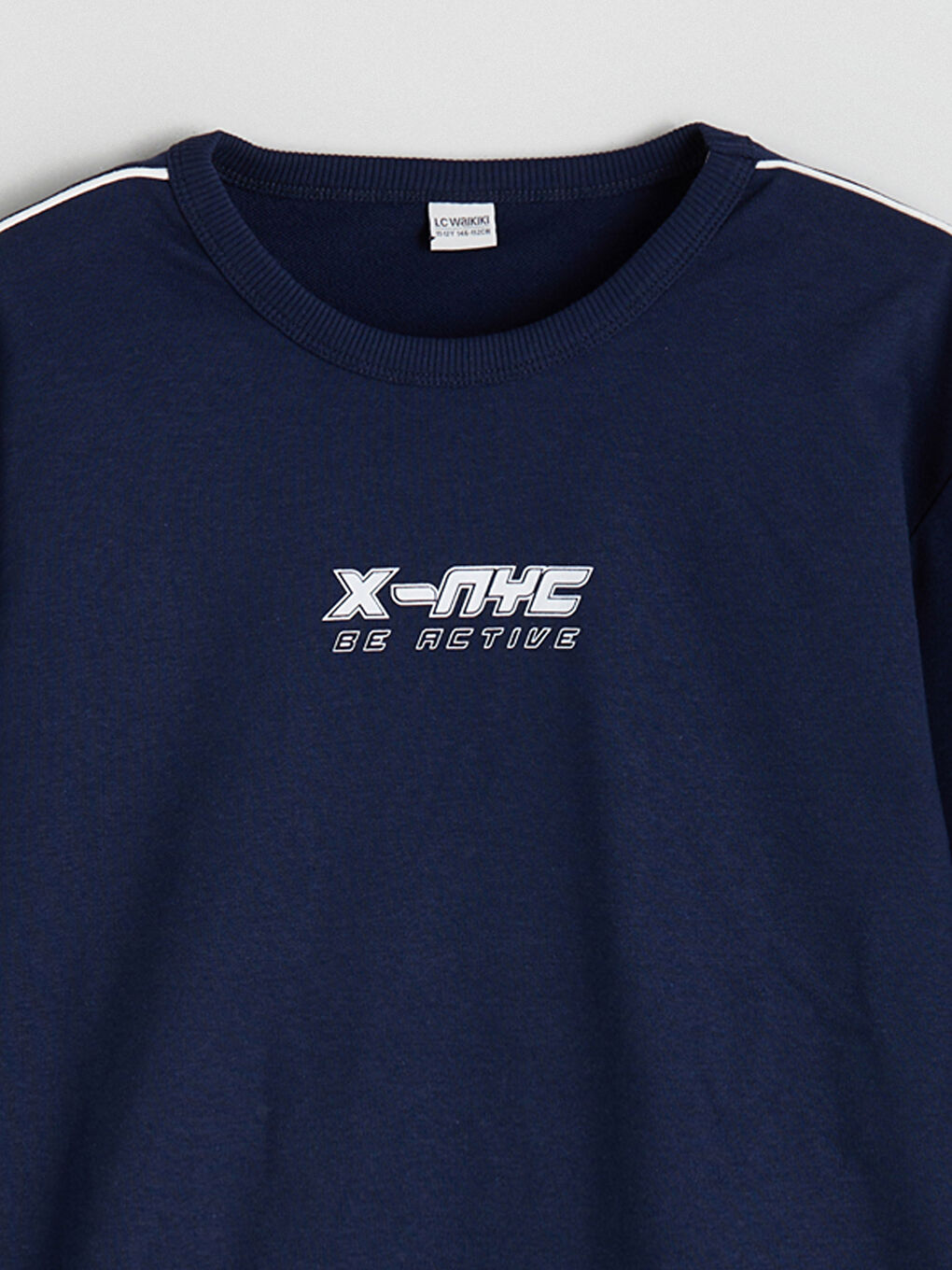 Lacivert Bisiklet Yaka Erkek Çocuk Sweatshirt-1