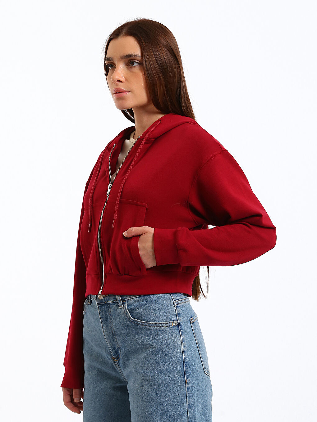 Zippered Women's Sweatshirt-3