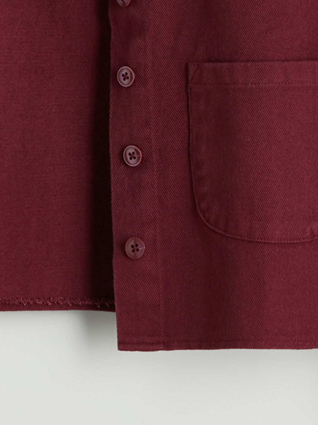 Bordo Bebe Yaka Gabardin Kız Çocuk Ceket-4