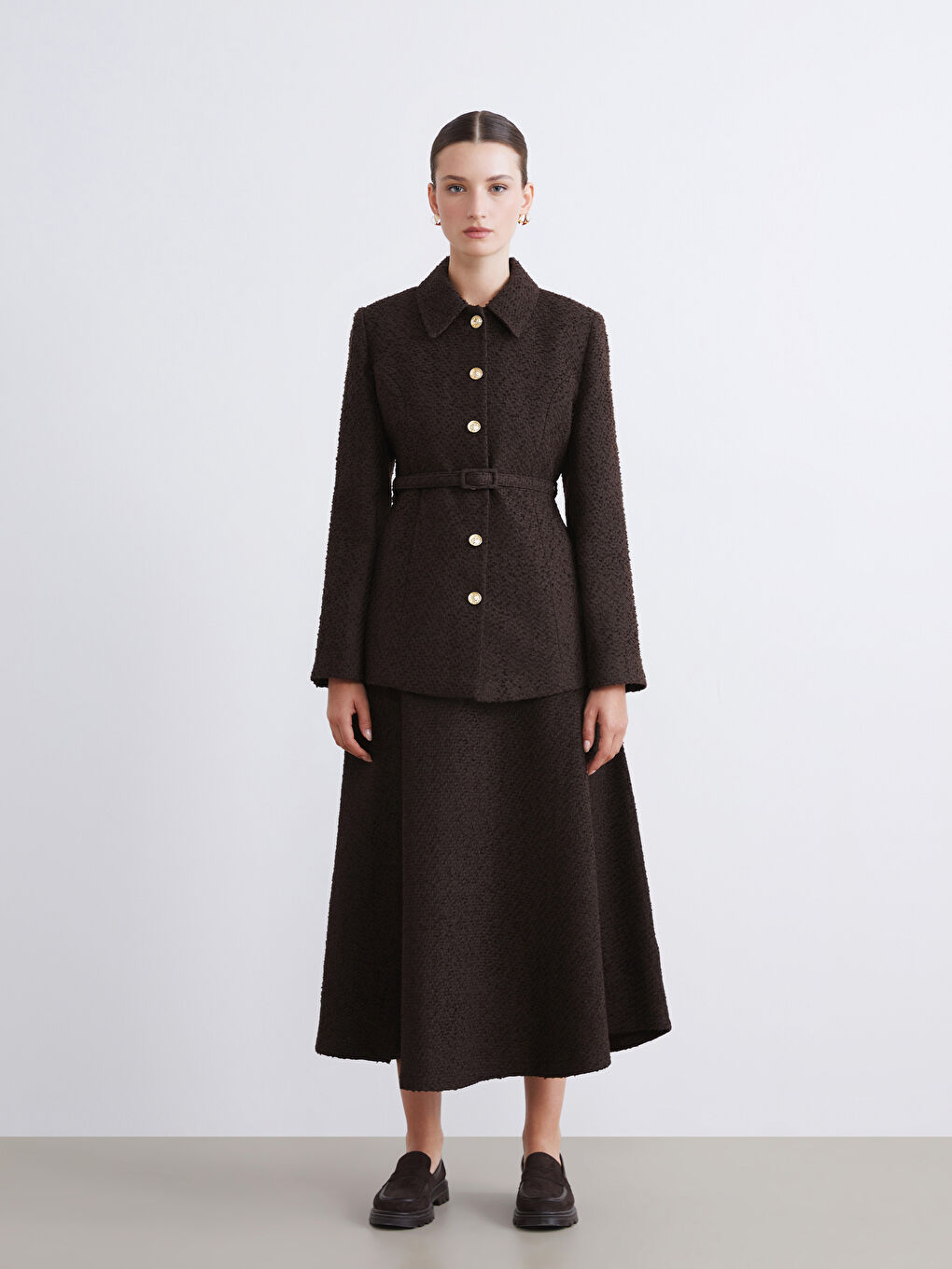 Textured Women's Tweed Jacket-3