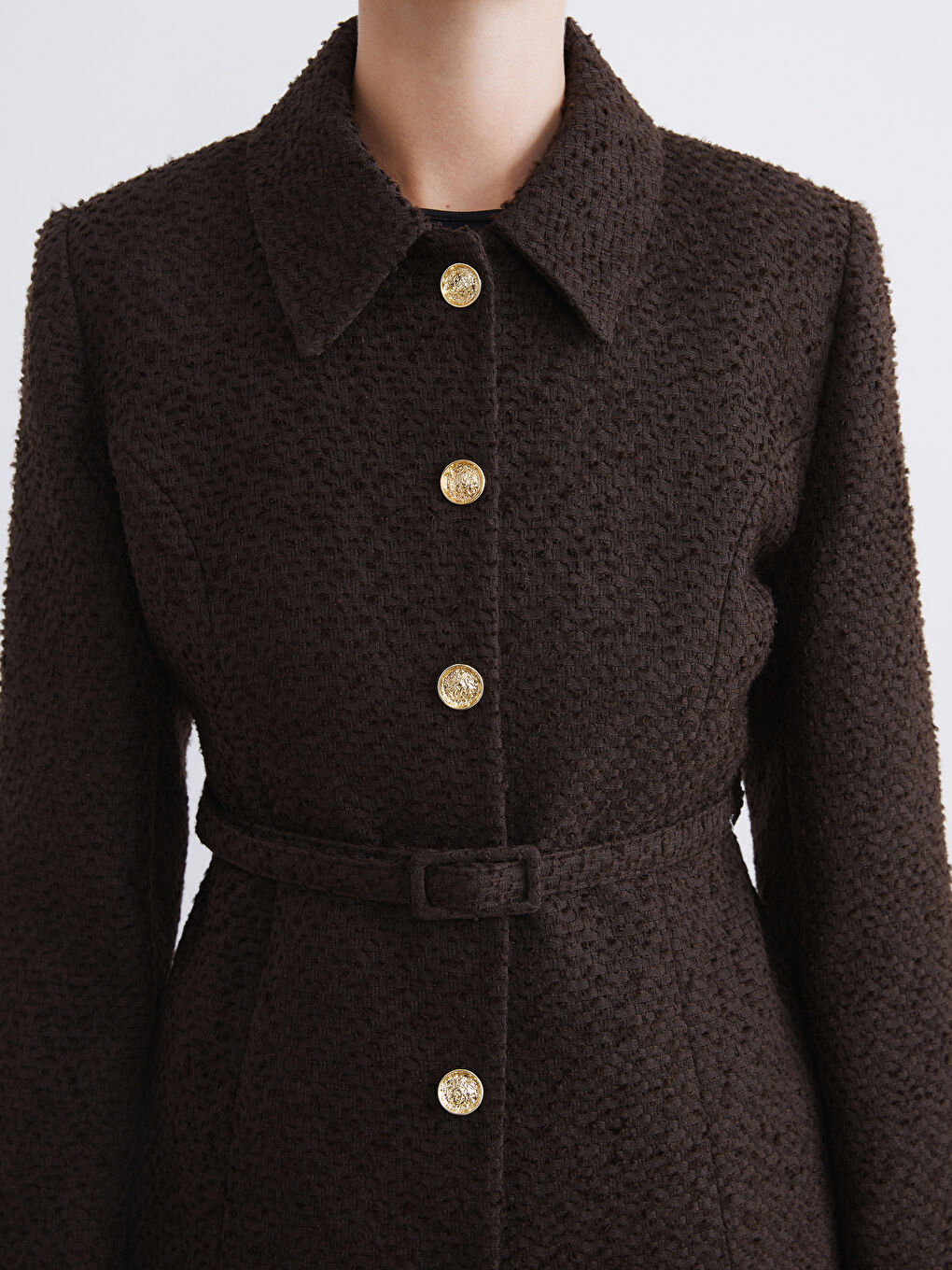 Textured Women's Tweed Jacket-5