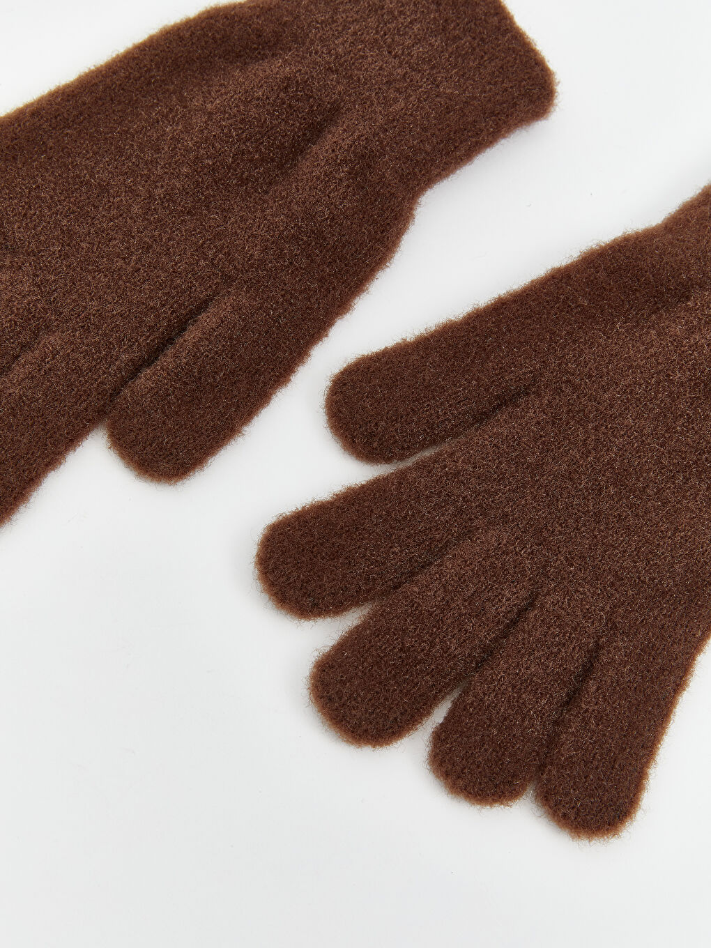 Kahverengi Basic Kadın Triko Eldiven-1