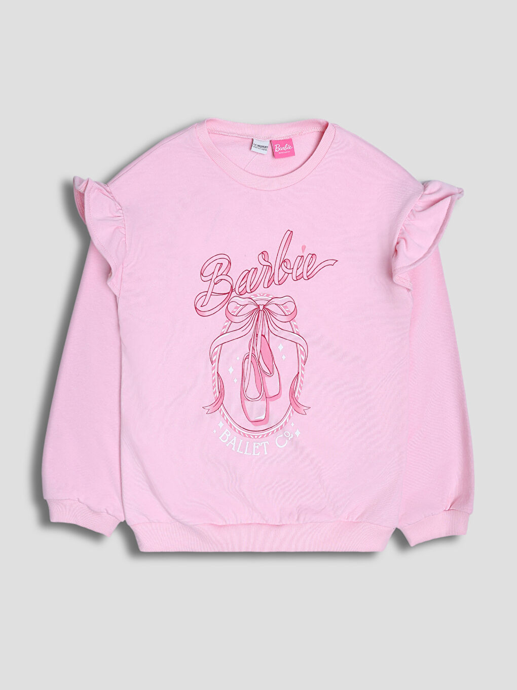 Crew Neck Barbie Printed Girls' Sweatshirt