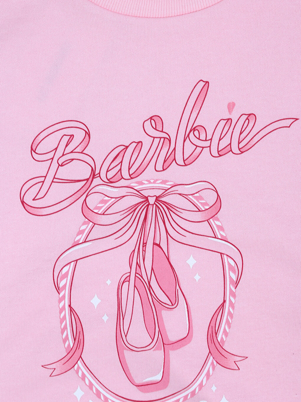 Crew Neck Barbie Printed Girls' Sweatshirt-2