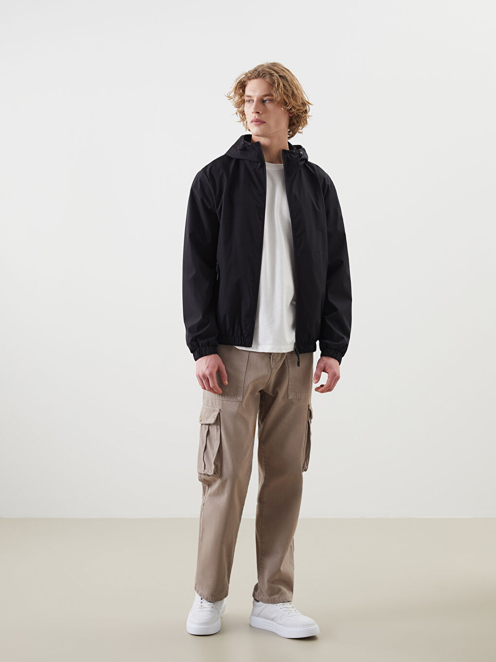 Regular Fit Hooded Men's Raincoat-3