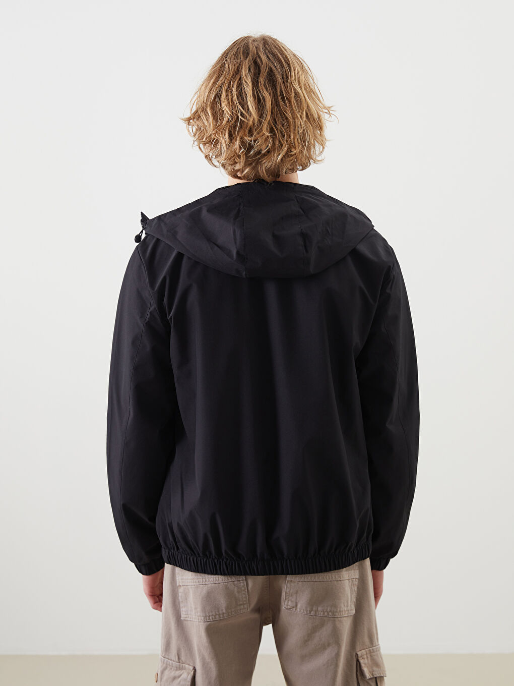 Regular Fit Hooded Men's Raincoat-9